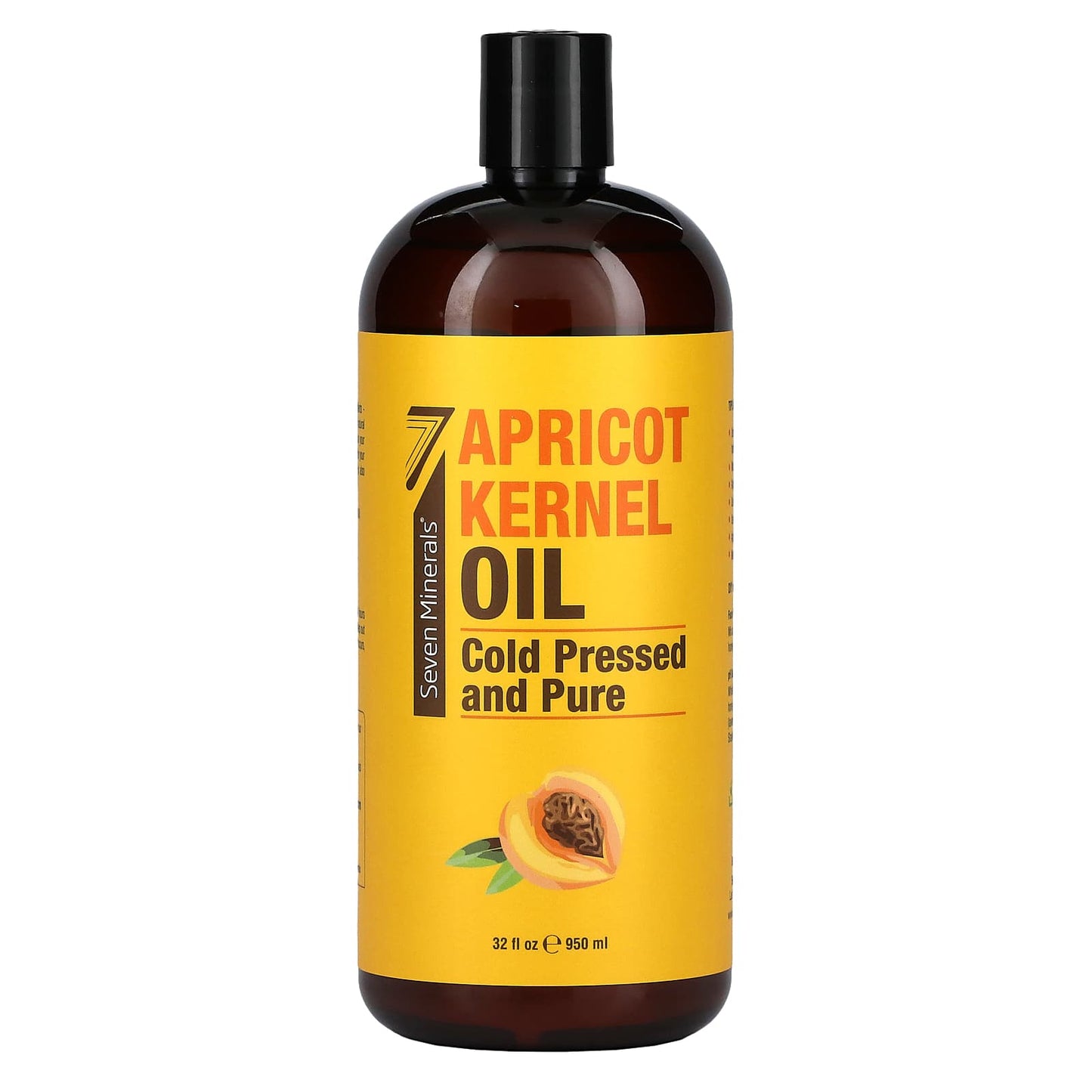 Seven Minerals, Apricot Kernel Oil, Cold Pressed and Pure, Unscented, 32 fl oz (950 ml) - Image 1