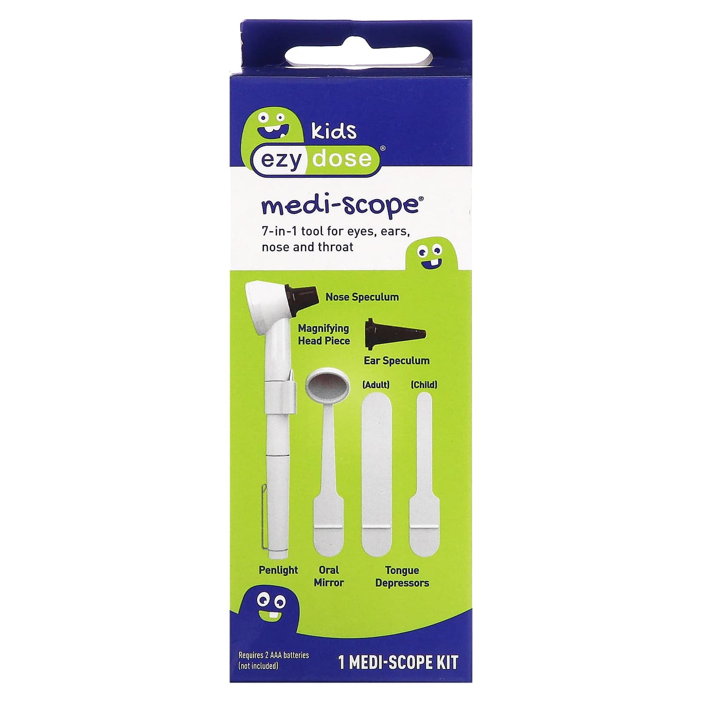 Ezy Dose, Kids, Medi-Scope 7-in-1 Tool For Eyes, Ears, Nose and Throat , 7 Piece Kit