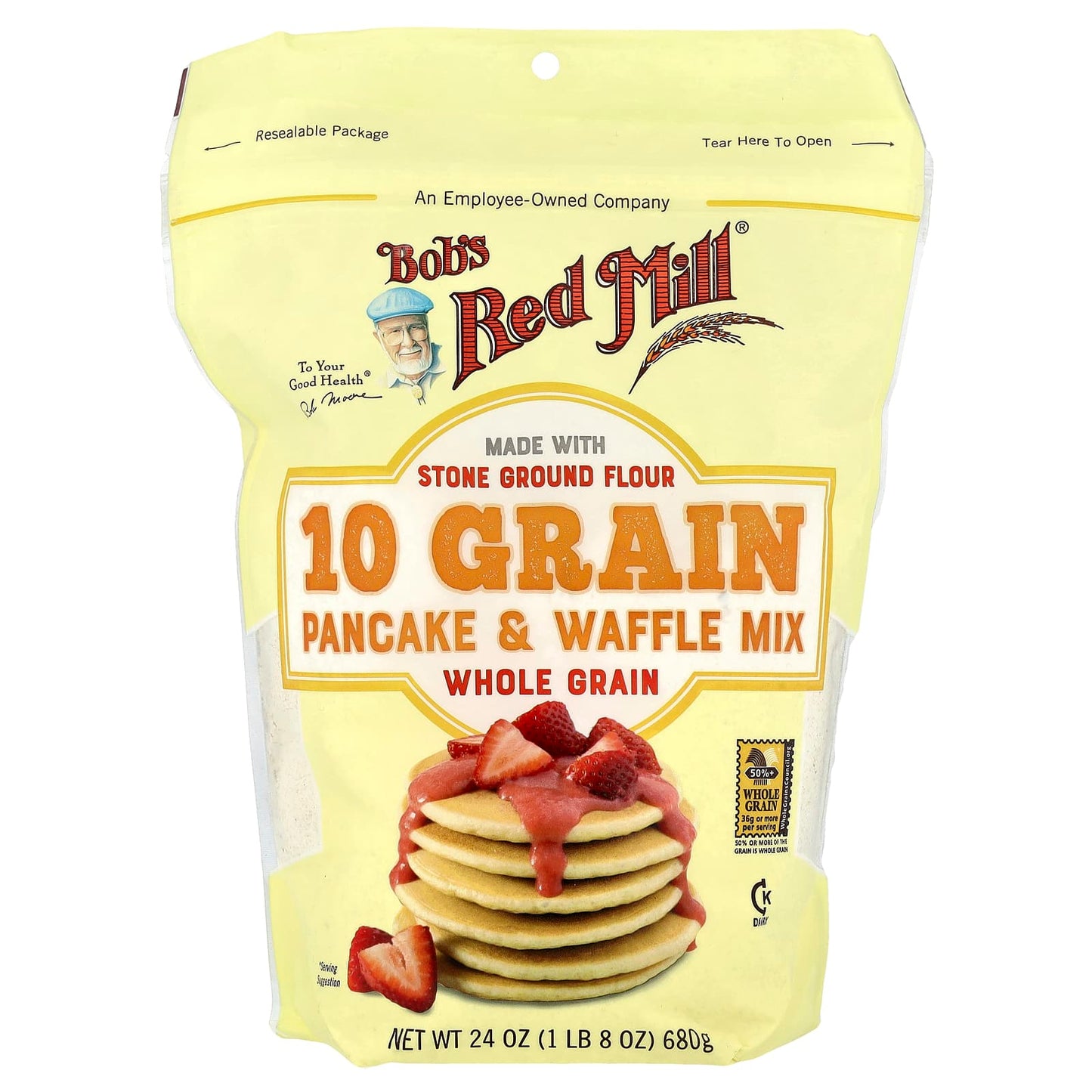 Bob's Red Mill 10 Grain Pancake & Waffle Mix, 24 oz - Whole Grain Breakfast - Image 1