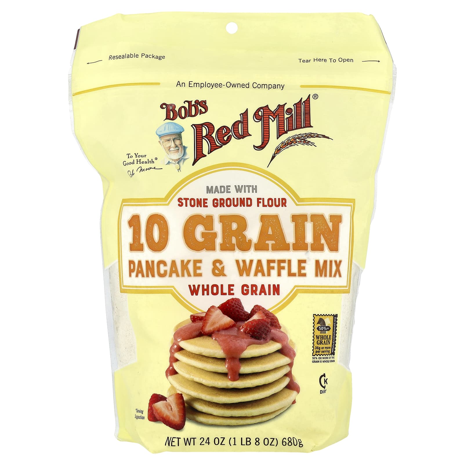 Bob's Red Mill 10 Grain Pancake & Waffle Mix, 24 oz - Whole Grain Breakfast - Image 1