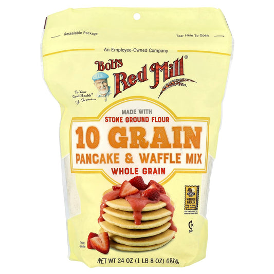Bob's Red Mill 10 Grain Pancake & Waffle Mix, 24 oz - Whole Grain Breakfast - Image 1