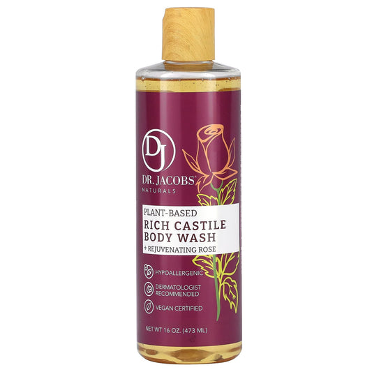 Rose Petal Bliss: Natural Plant-Based Body Wash by Dr. Jacobs Naturals - Image 1