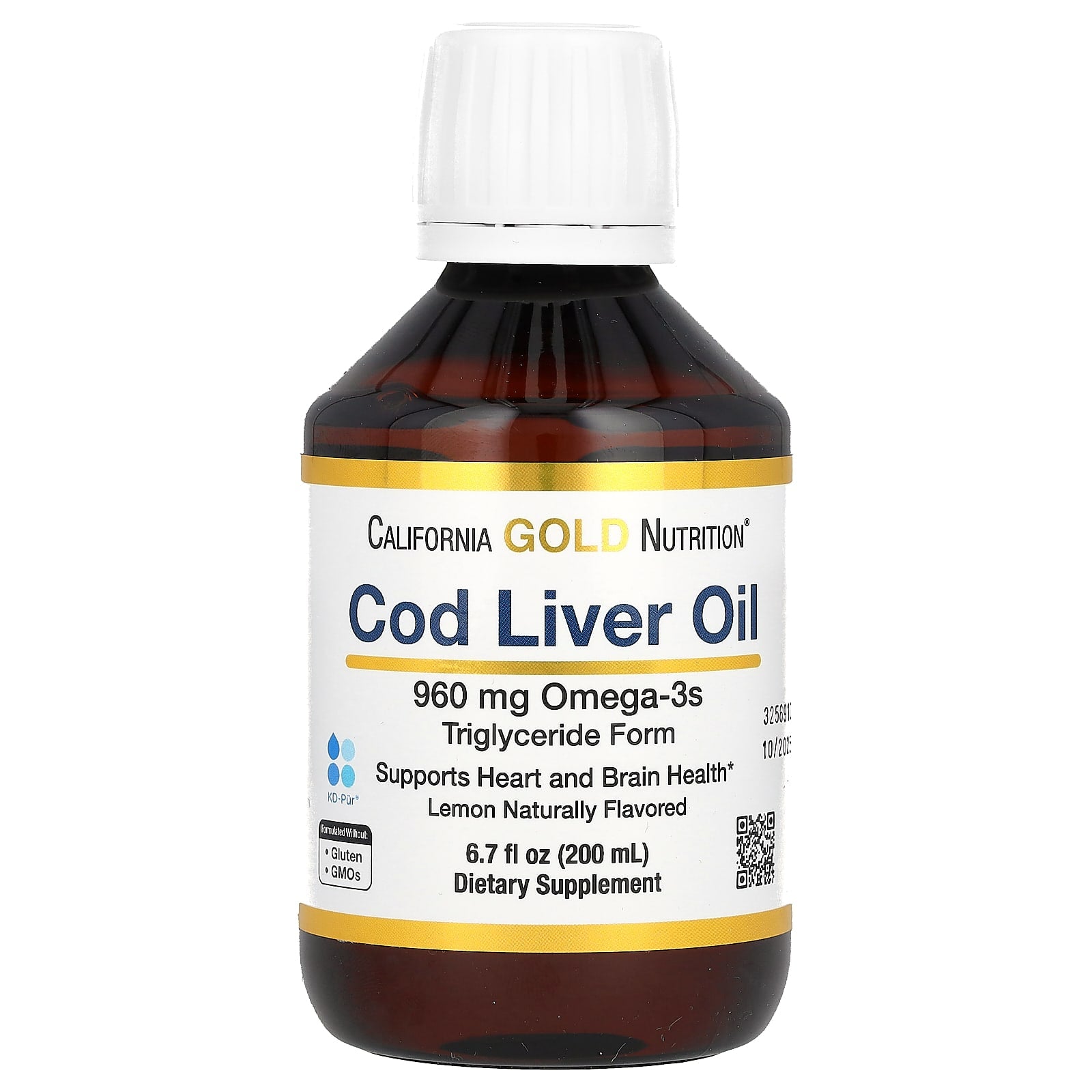 California Gold Nutrition Cod Liver Oil with Omega-3 EPA DHA & Vitamins A D - Image 1