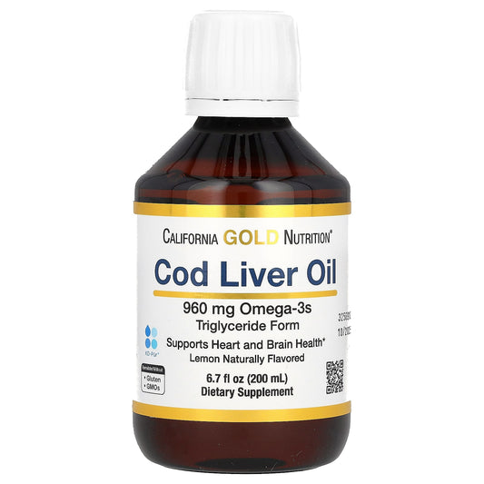 California Gold Nutrition Cod Liver Oil with Omega-3 EPA DHA & Vitamins A D - Image 1