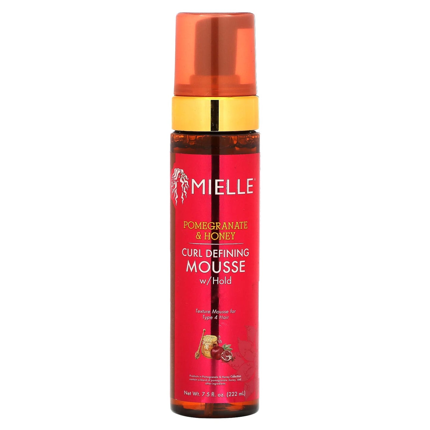 Mielle, Curl Defining Mousse With Hold, Pomegranate & Honey, 7.5 fl oz (222 ml) - Image 1