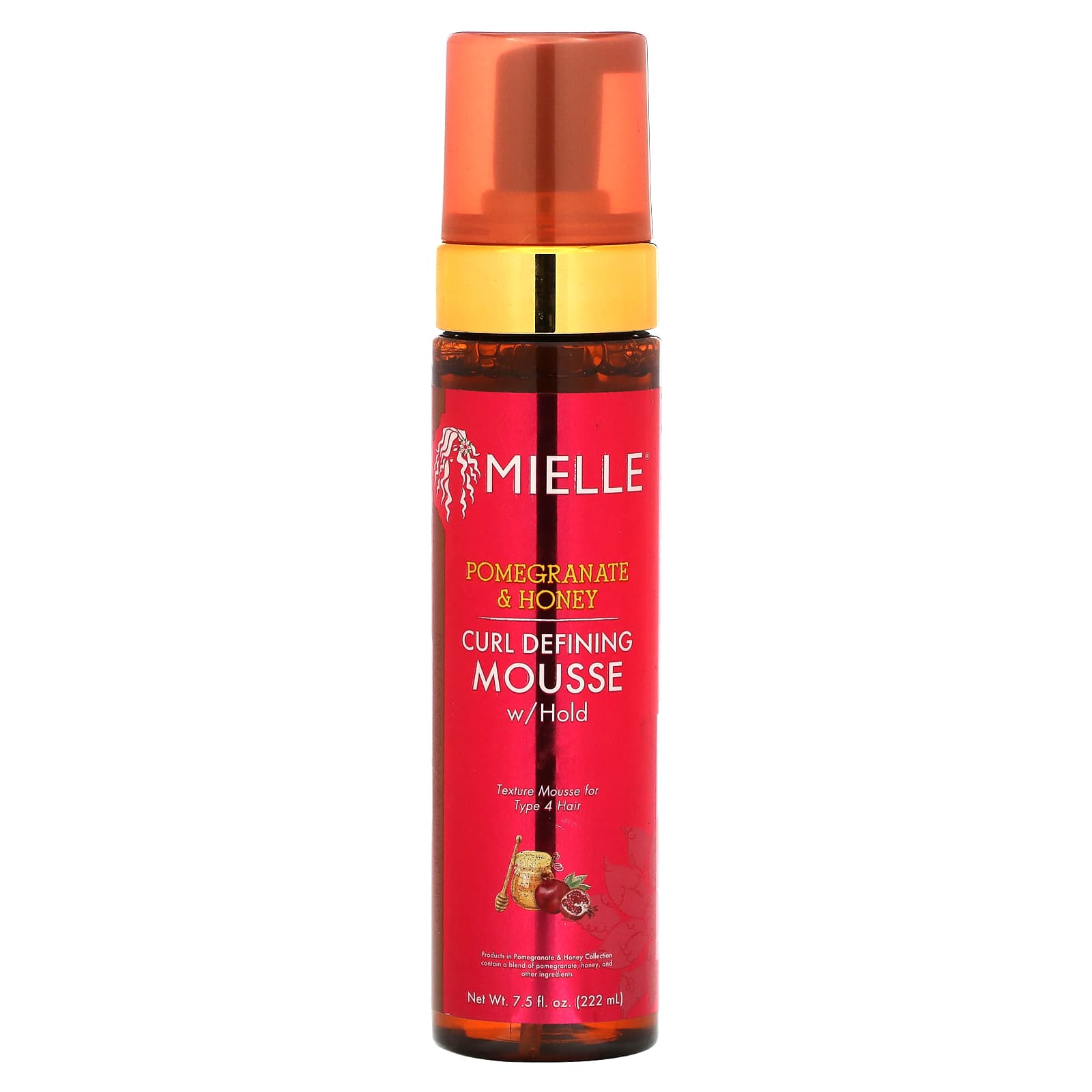 Mielle, Curl Defining Mousse With Hold, Pomegranate & Honey, 7.5 fl oz (222 ml) - Image 1