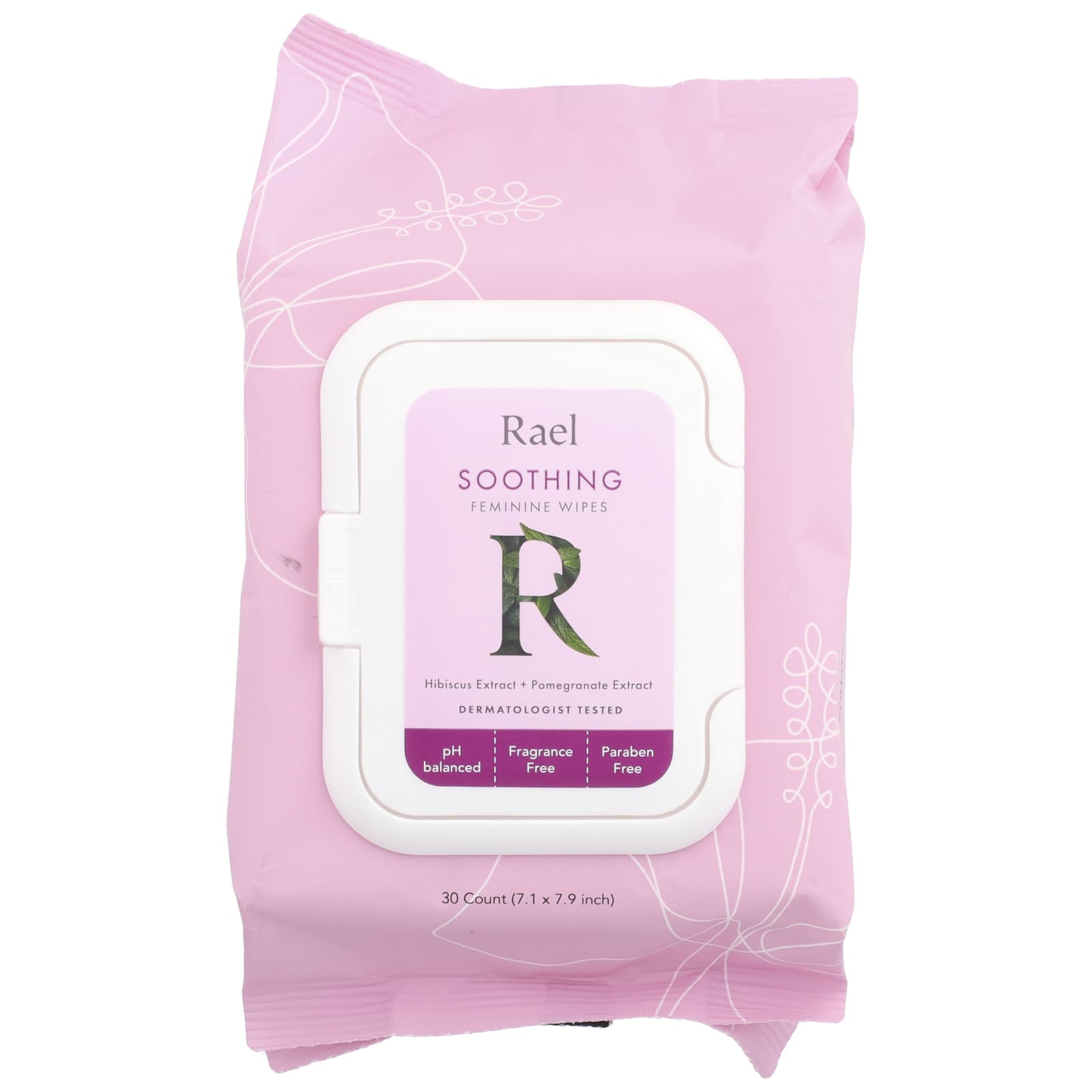 Rael, Soothing Feminine Wipes, Fragrance Free, 30 Count - Image 1