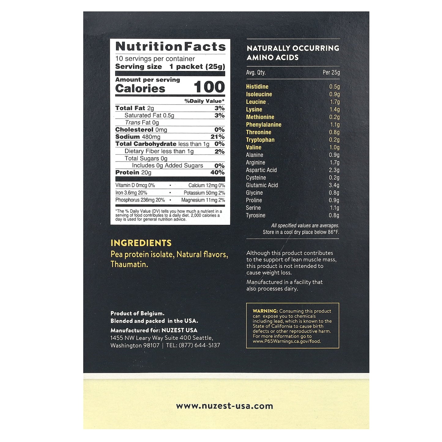 Nuzest, Clean Lean Protein, Smooth Vanilla, 10 Packets, 0.9 oz (25 g) Each - Image 2