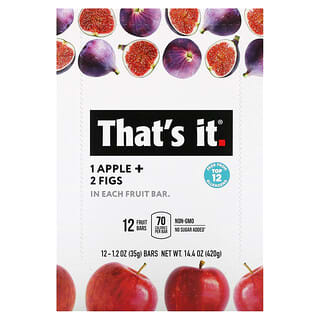 All-Natural Fruit Bars by That's It - Apple & Figs, 12 Pack