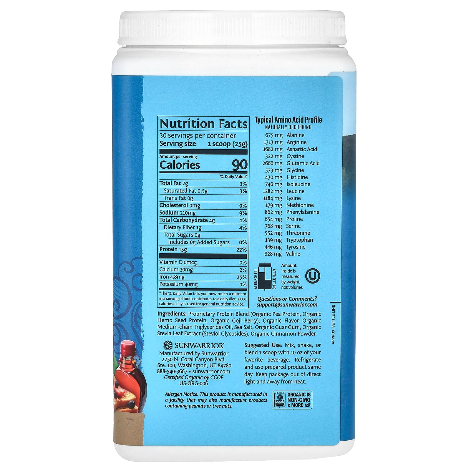 Sunwarrior, Warrior Blend, Protein, Maple French Toast, 1.65 lbs (750 g) - Image 2