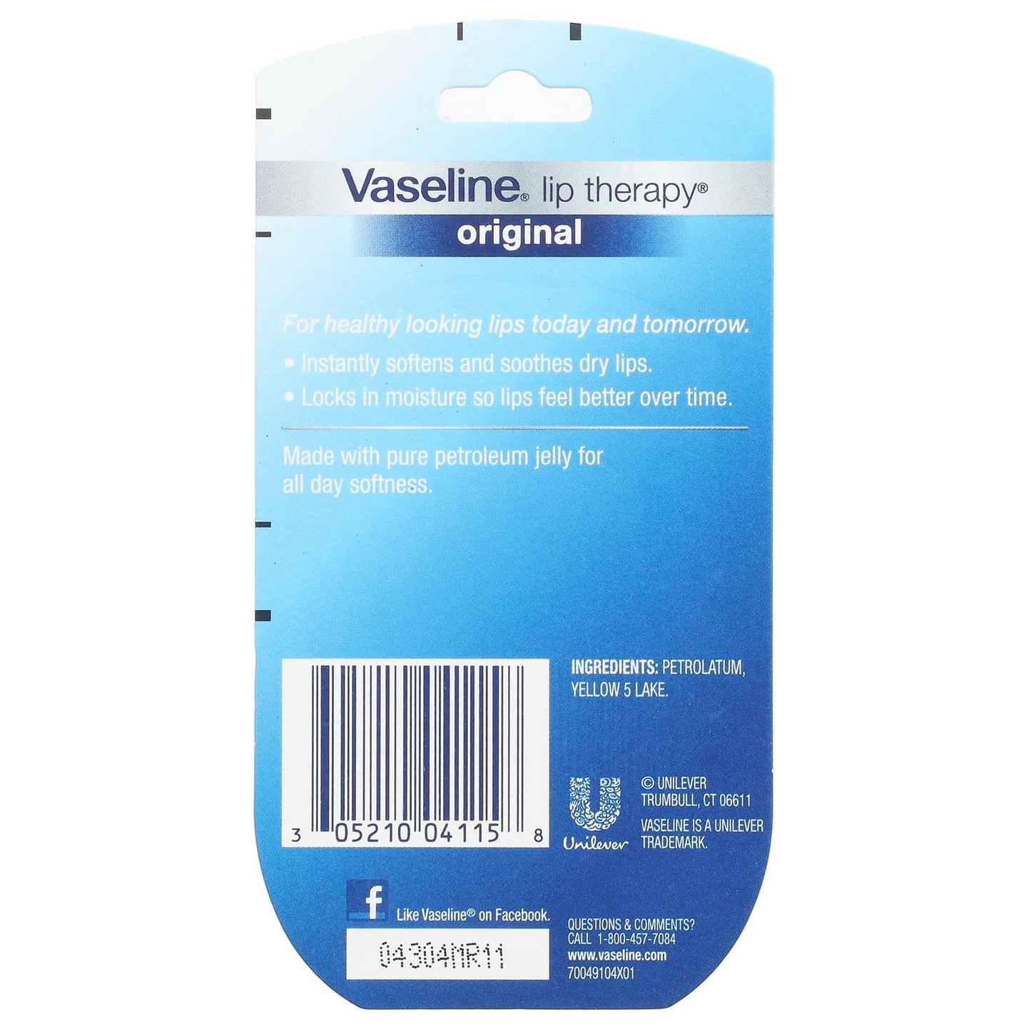 Vaseline, Lip Therapy®, Original Lip Balm, 2 Pack, 0.25 oz (7 g) Each - Image 2