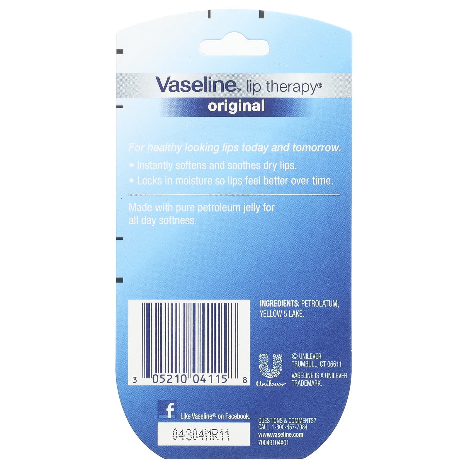 Vaseline, Lip Therapy®, Original Lip Balm, 2 Pack, 0.25 oz (7 g) Each - Image 2