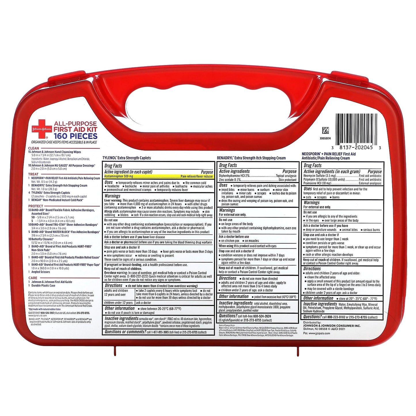Johnson & Johnson All-Purpose First Aid Kit - 160 Pieces, Complete Care - Image 2