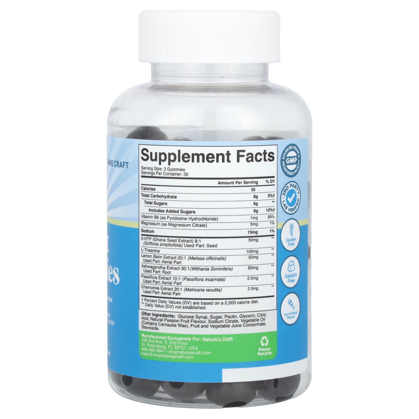 Nature's Craft, Relax Gummies, Passion Fruit, 90 Gummies - Image 2
