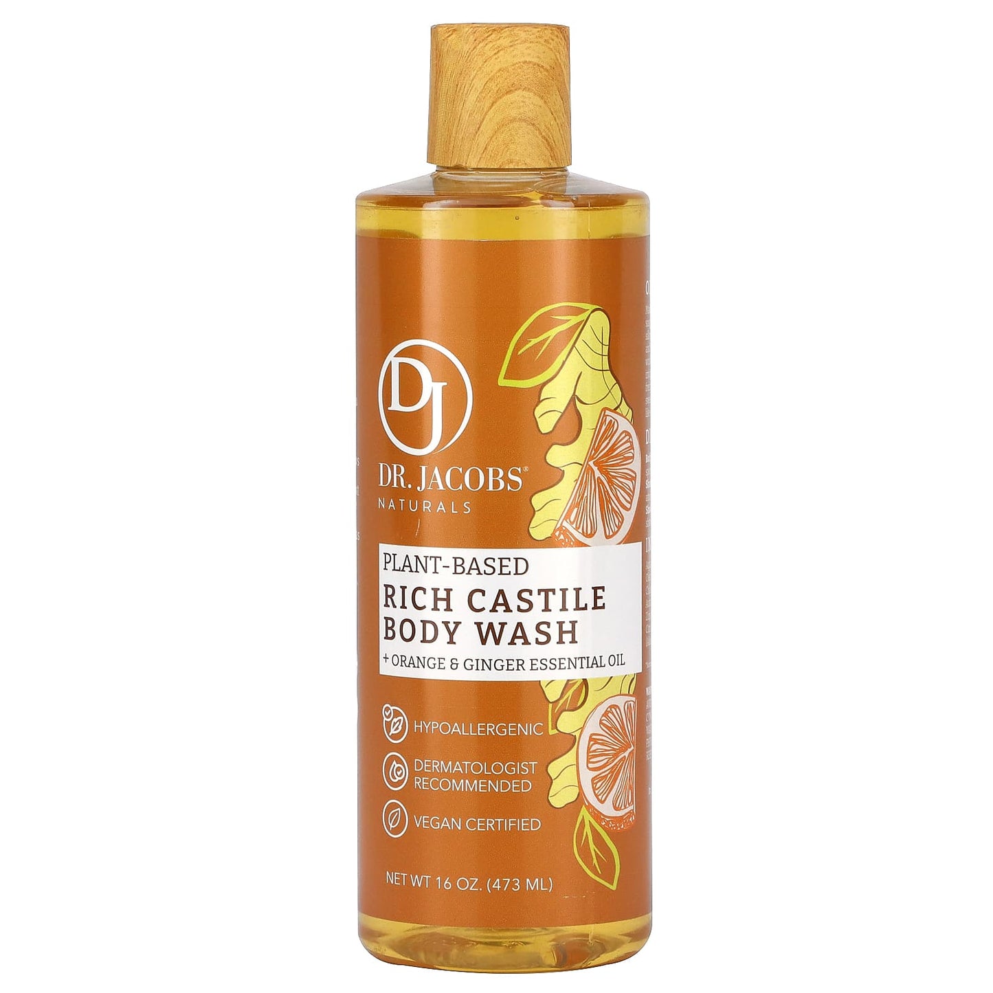 Nourishing Plant-Based Body Wash with Orange & Ginger - 16 oz - Image 1