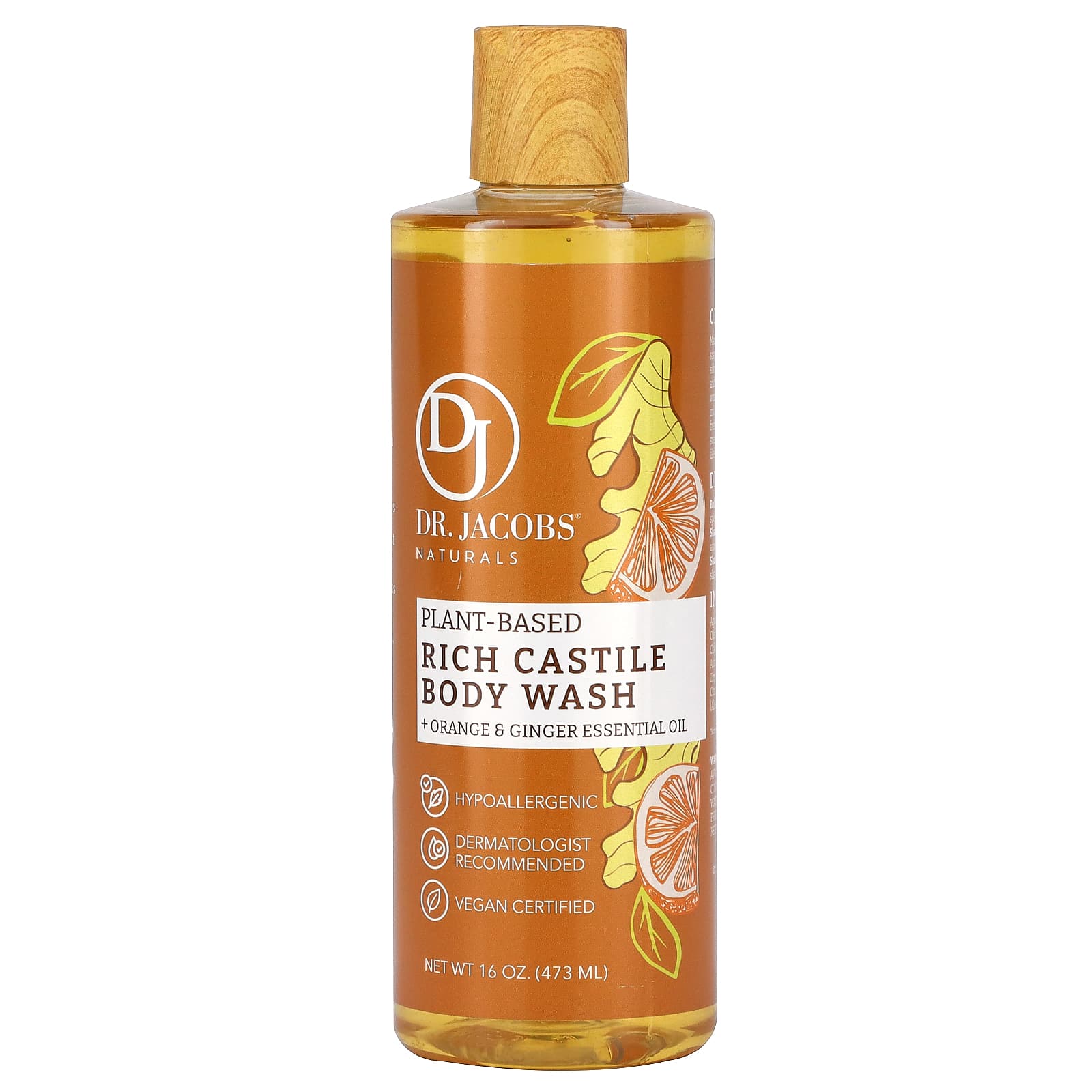 Nourishing Plant-Based Body Wash with Orange & Ginger - 16 oz - Image 1