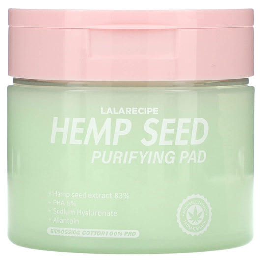 Lalarecipe, Hemp Seed Purifying Pad, Smoothing Toner, 70 Pads, 7.43 fl oz (220 ml) - Image 1