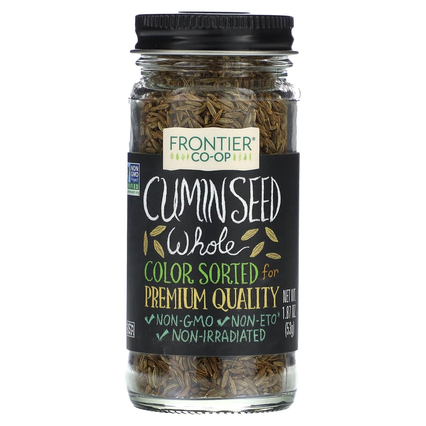 Frontier Co-op Whole Cumin Seeds, Non-GMO & Kosher, 1.87 oz - Image 1