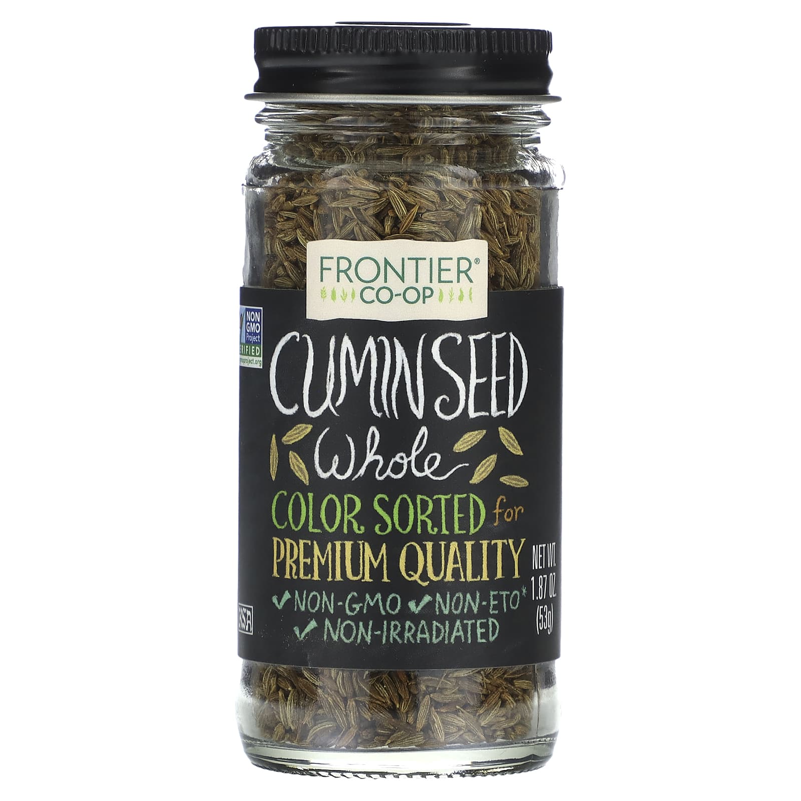 Frontier Co-op Whole Cumin Seeds, Non-GMO & Kosher, 1.87 oz - Image 1