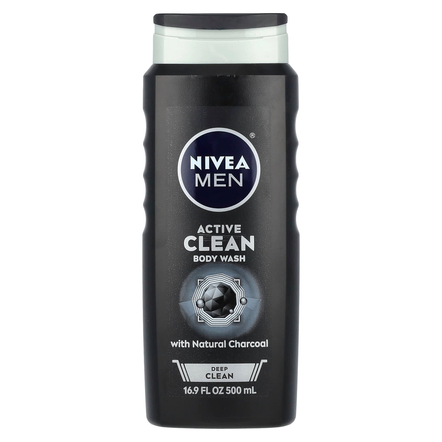 Nivea, Men, Active Clean Body Wash, With Natural Charcoal, Deep Clean, 16.9 fl oz (500 ml) - Image 1