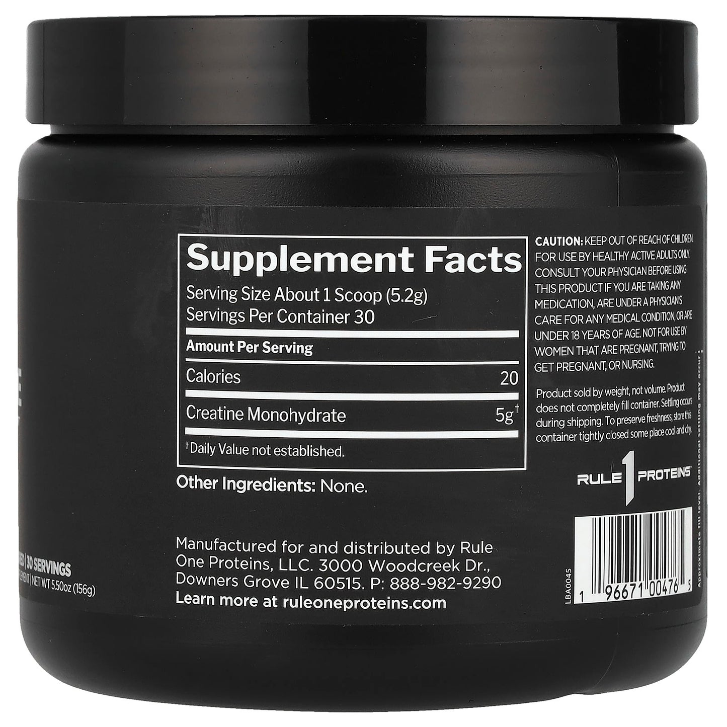 Rule One Proteins, Creatine, Unflavored, 5.5 oz (156 g) - Image 2