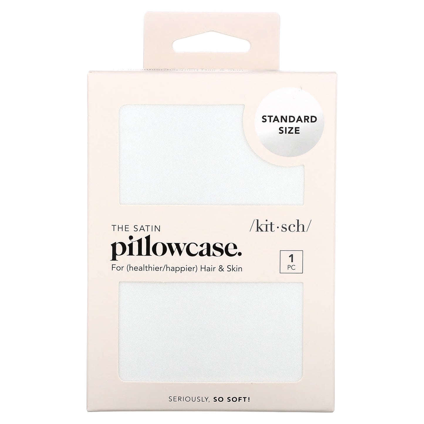 Kitsch, The Satin Pillowcase, Standard Size, Ivory, 1 Pillowcase - Image 1