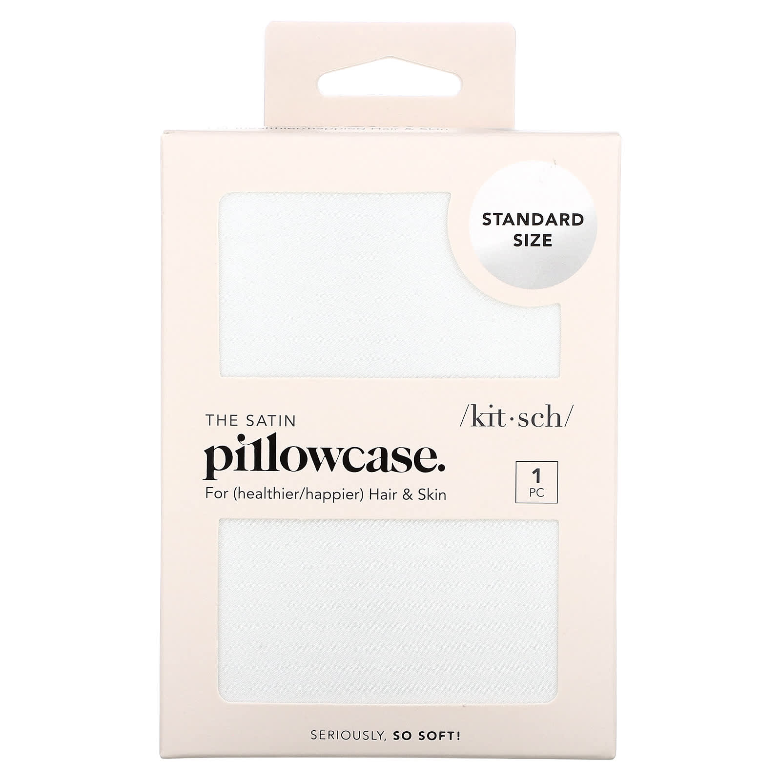 Kitsch, The Satin Pillowcase, Standard Size, Ivory, 1 Pillowcase - Image 1