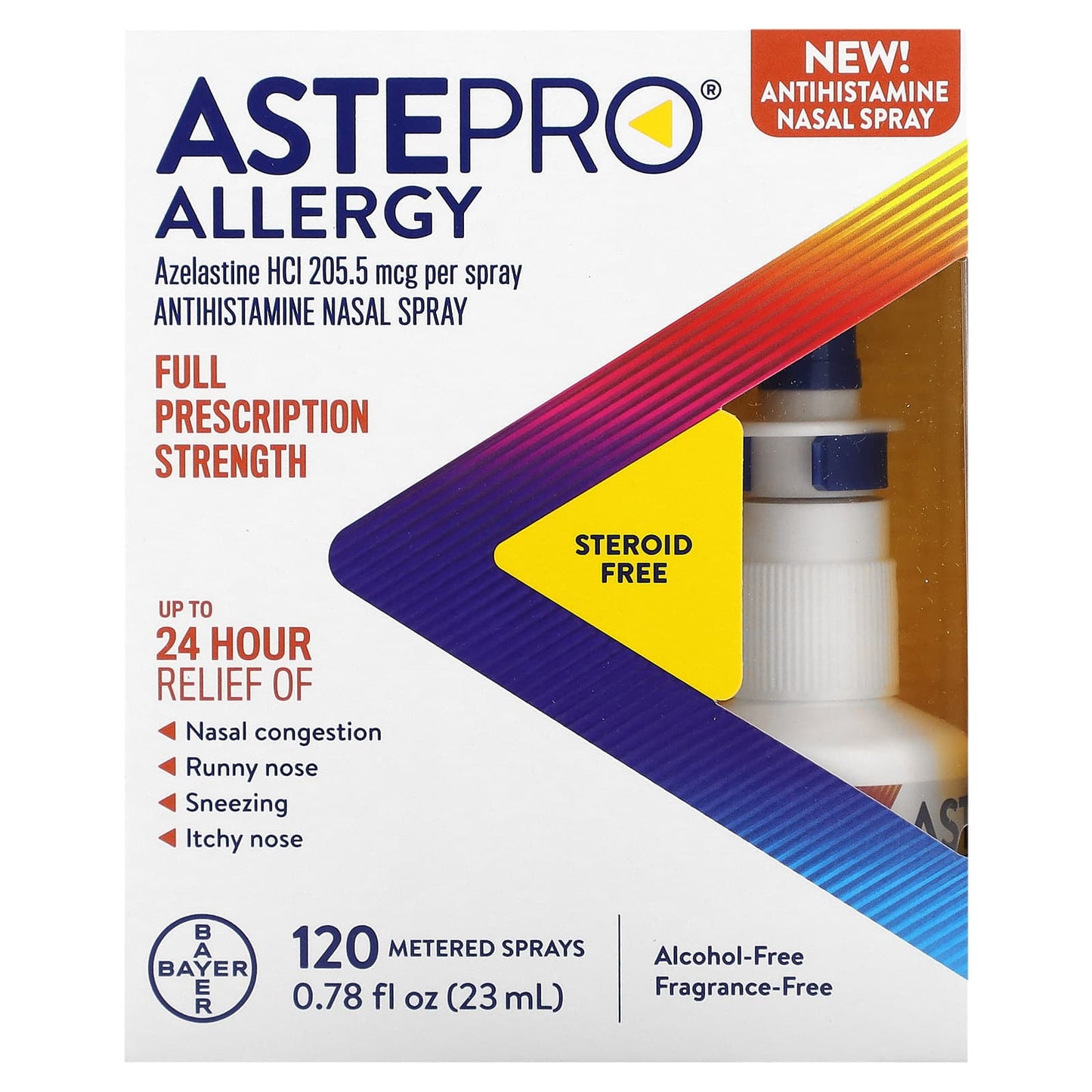 ASTEPRO Allergy Relief Nasal Spray, 24 Hour Steroid-Free, 120 Sprays - Image 2