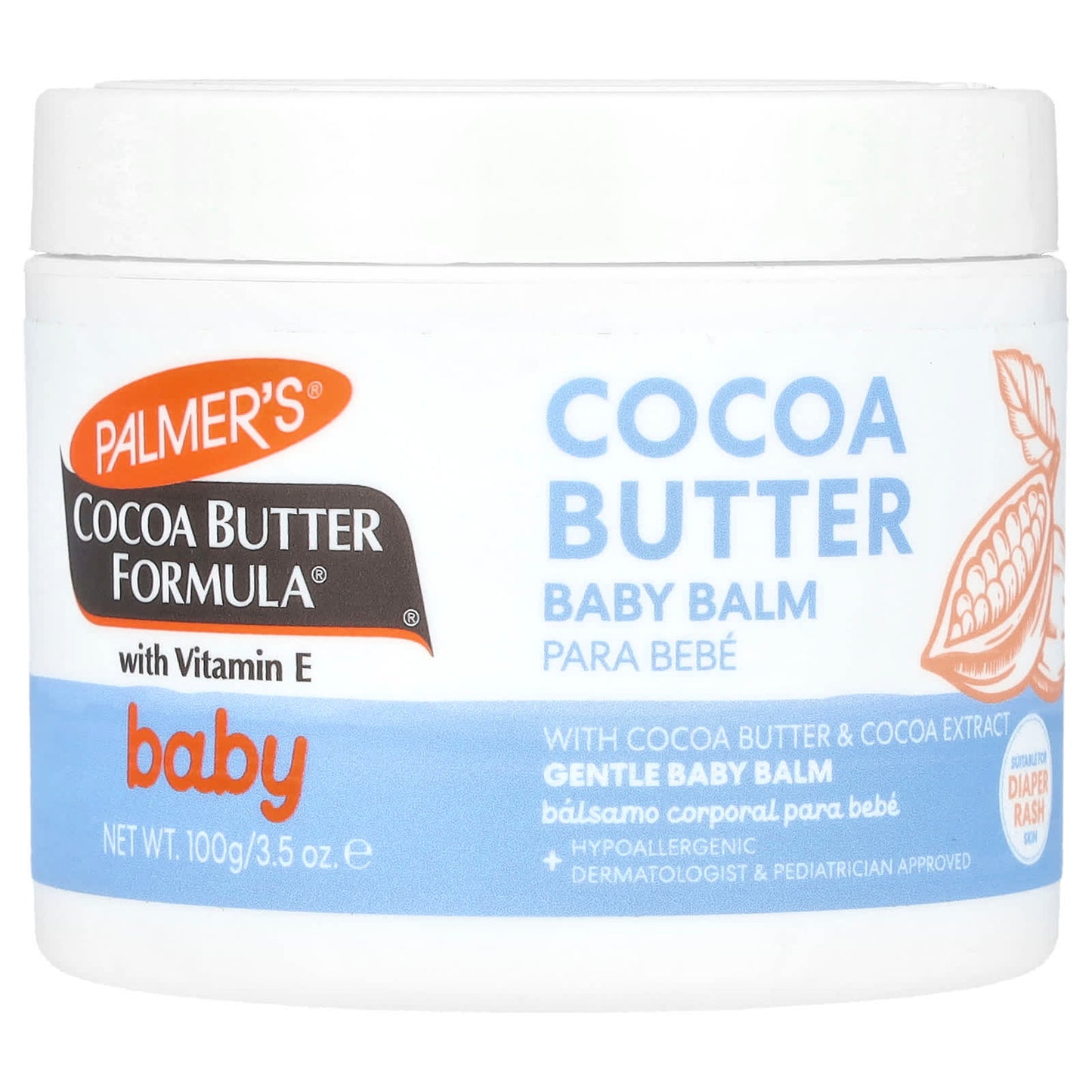 Palmer's, Baby, Cocoa Butter Formula® with Vitamin E, Cocoa Butter Baby Balm, 3.5 oz (100 g) - Image 1