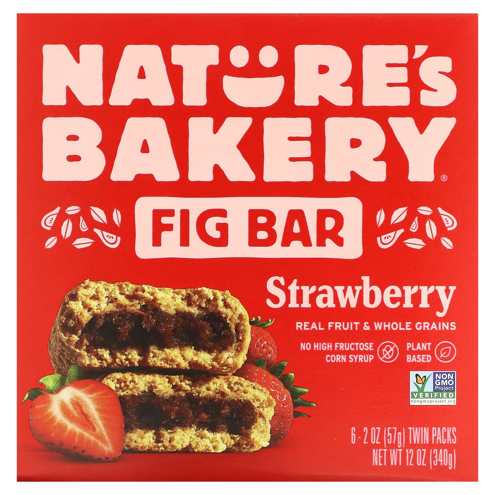 Nature's Bakery, Fig Bar, Strawberry, 6 Twin Packs, 2 oz (57 g) Each - Image 1