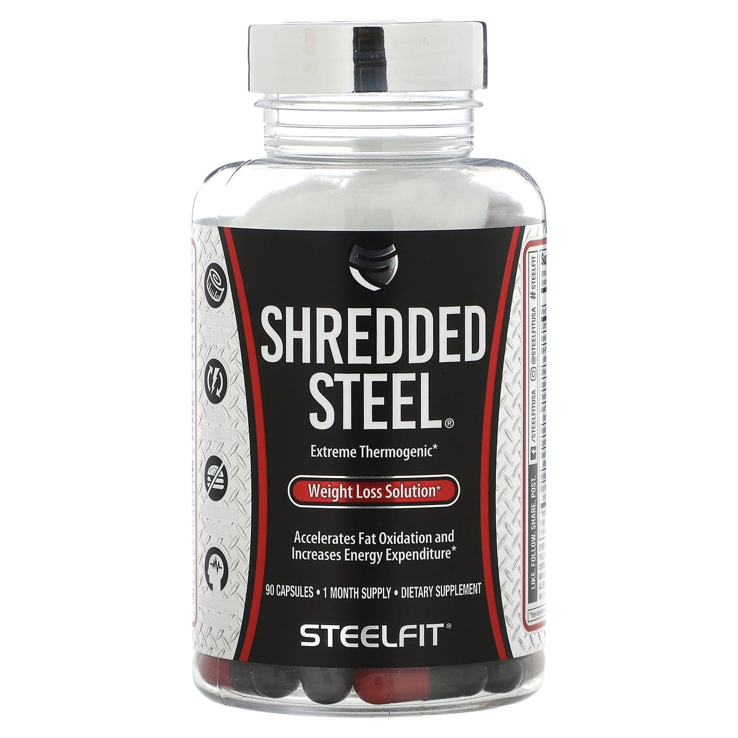 SteelFit, Shredded Steel, Weight Loss Solution, 90 Capsules - Image 1