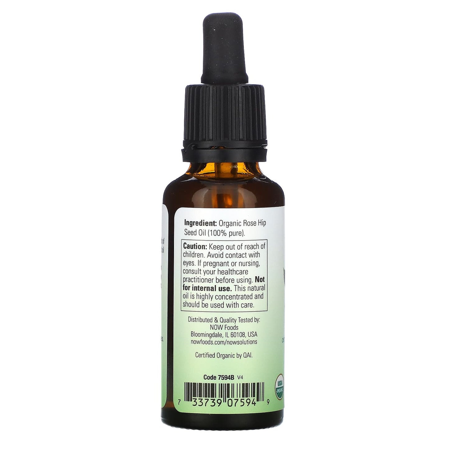 NOW Foods, Solutions, Certified Organic Rose Hip Seed Oil, 1 fl oz (30 ml) - Image 2