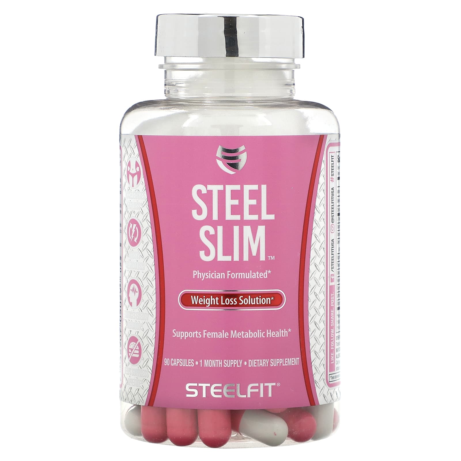 SteelFit, Steel Slim Weight Loss Solution, 90 Capsules - Image 1