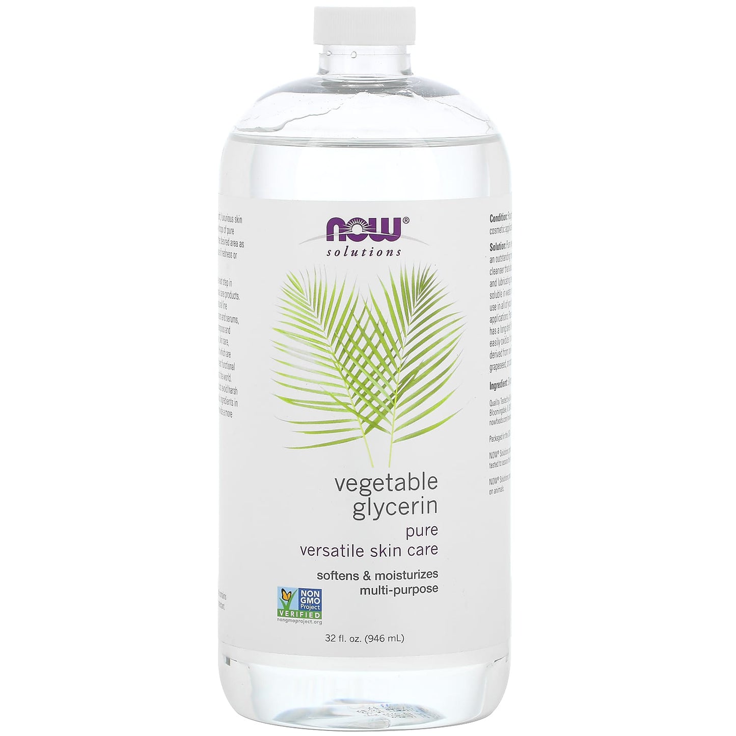 NOW Foods, Solutions, Vegetable Glycerin, 32 fl oz (946 ml) - Image 1