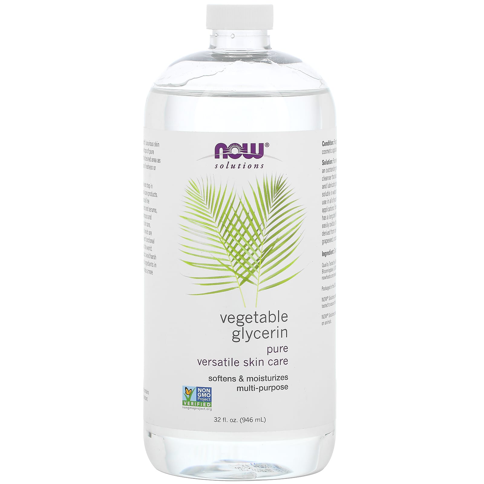 NOW Foods, Solutions, Vegetable Glycerin, 32 fl oz (946 ml) - Image 1