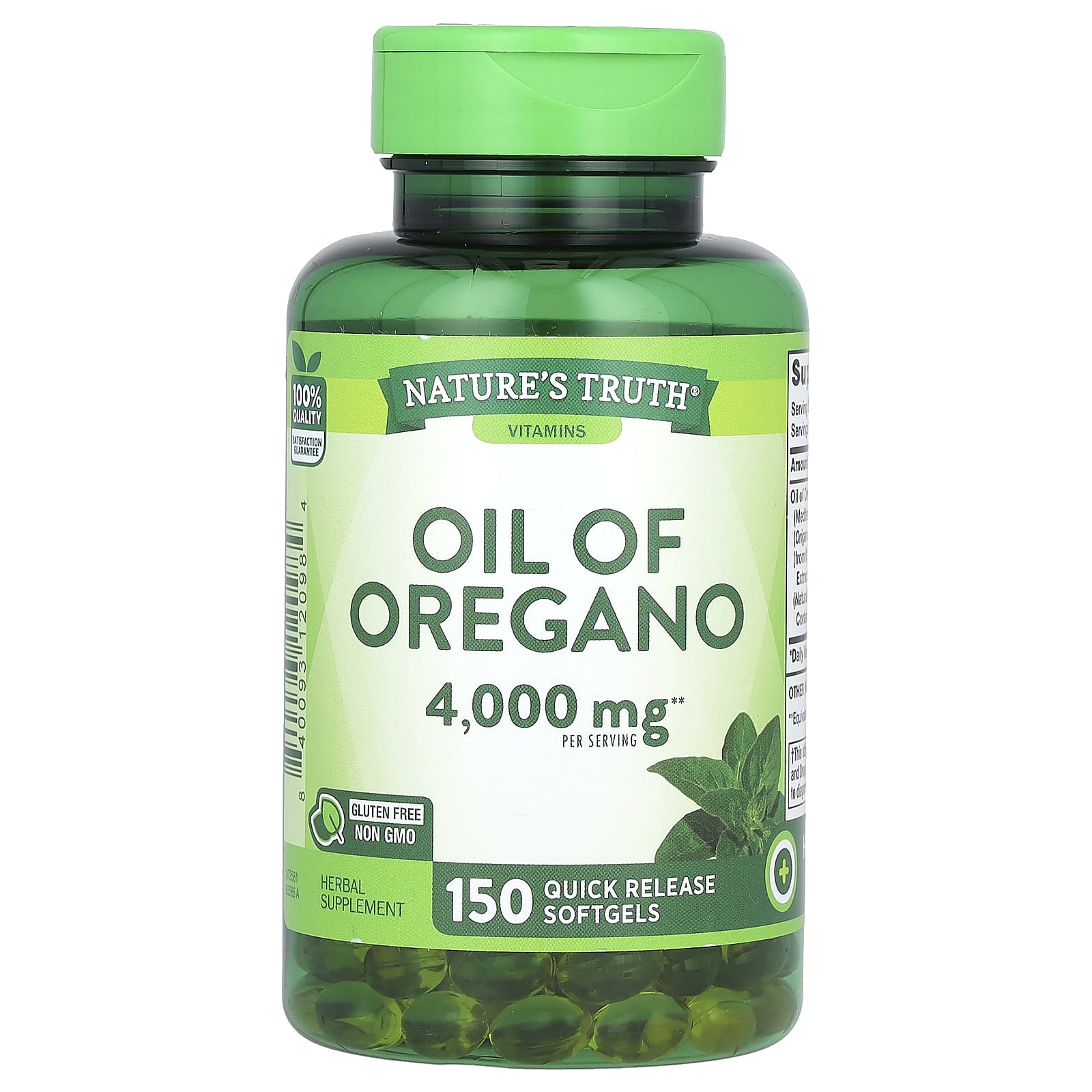 Nature's Truth, Vitamins, Oil Of Oregano, 2,000 mg, 150 Quick Release Softgels - Image 1