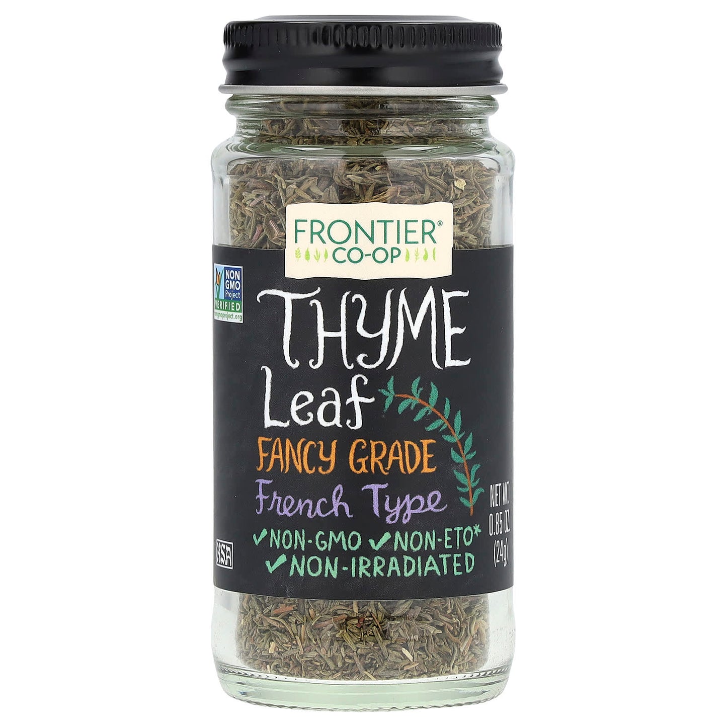 French Thyme Leaf, Fancy Grade, Non-GMO & Kosher, 0.85 oz by Frontier Co-op - Image 1