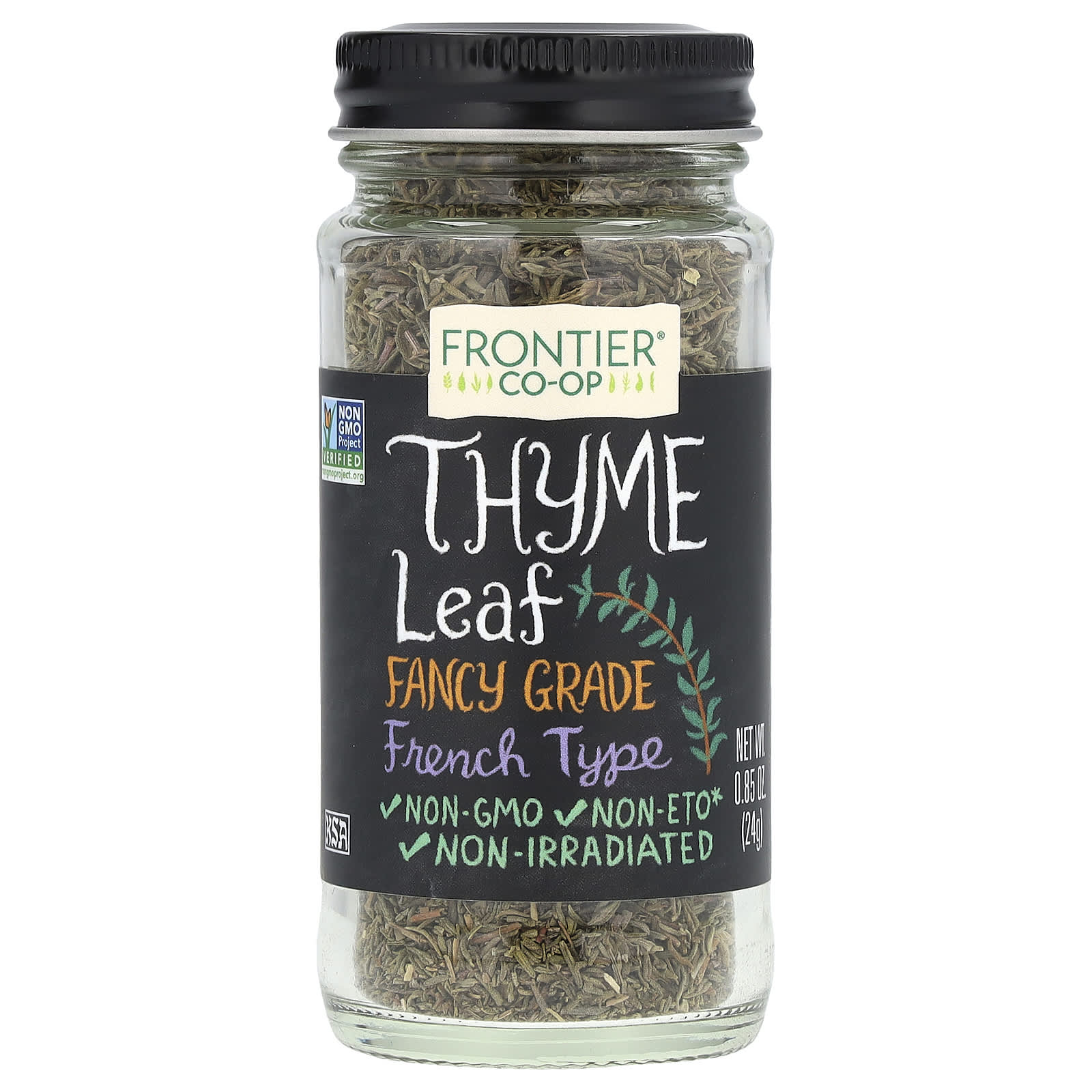 French Thyme Leaf, Fancy Grade, Non-GMO & Kosher, 0.85 oz by Frontier Co-op - Image 1