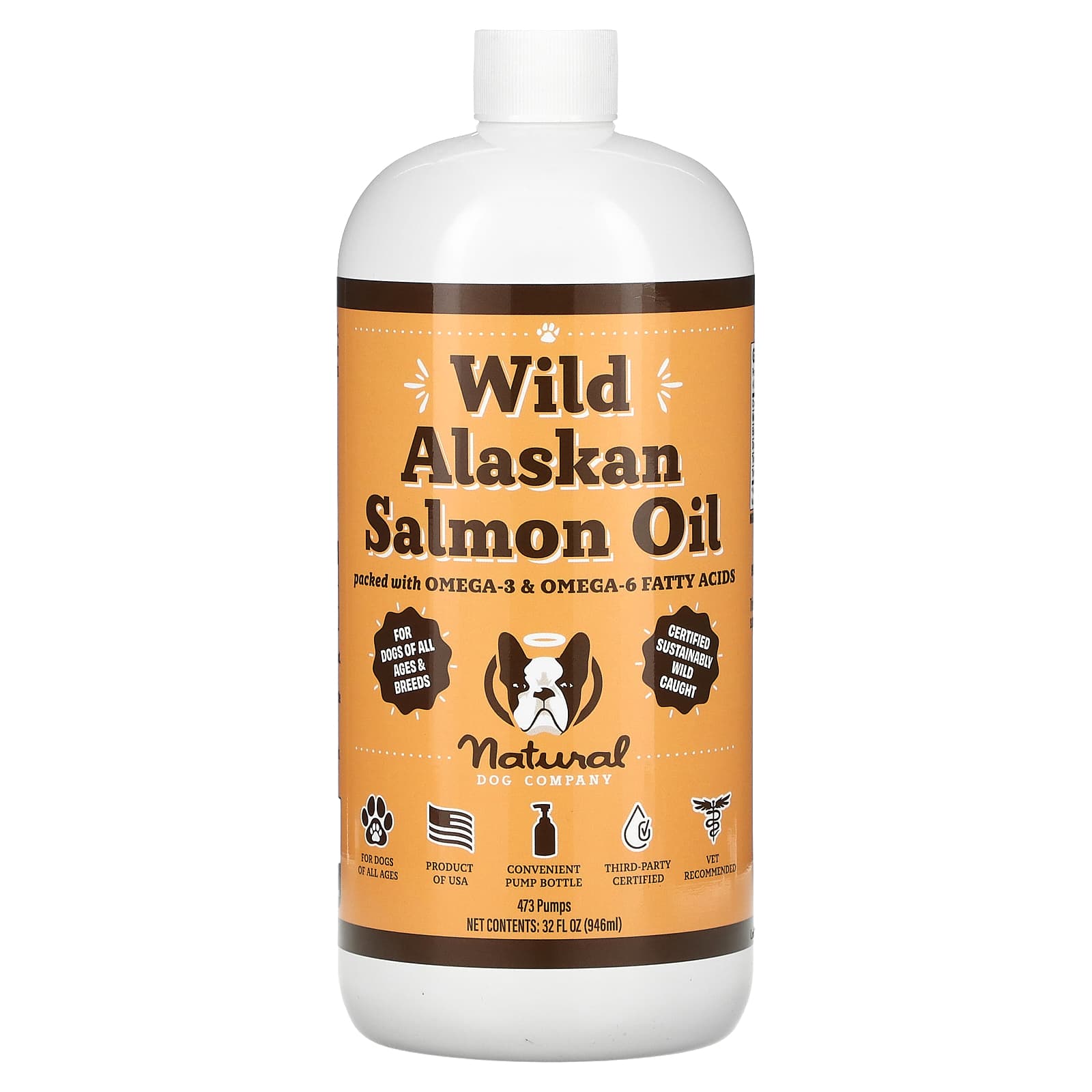 Natural Dog Company, Wild Alaskan Salmon Oil, For Dogs, All Ages , 32 fl oz (946 ml) - Image 1