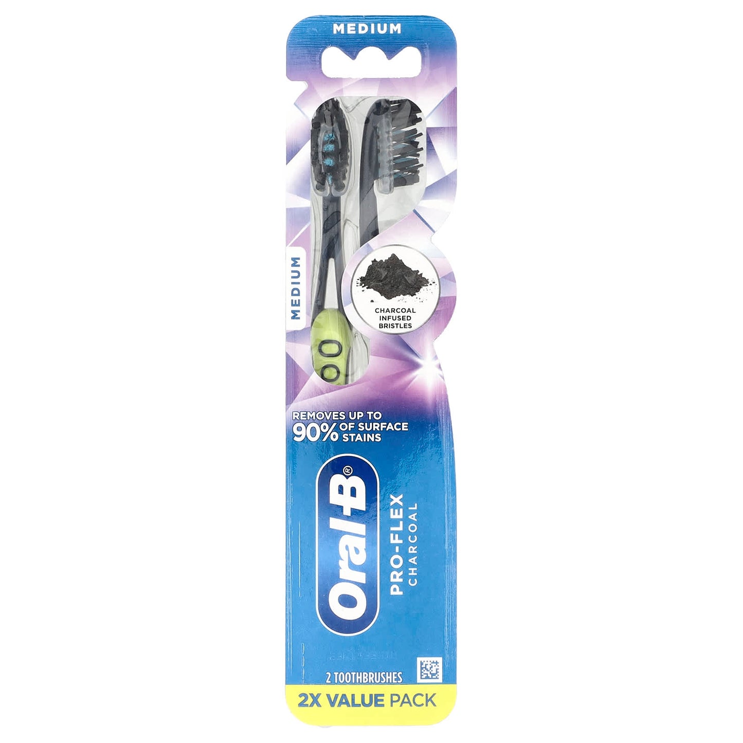 Oral-B, Pro-Flex Charcoal Toothbrush, Medium, 2 Pack - Image 1