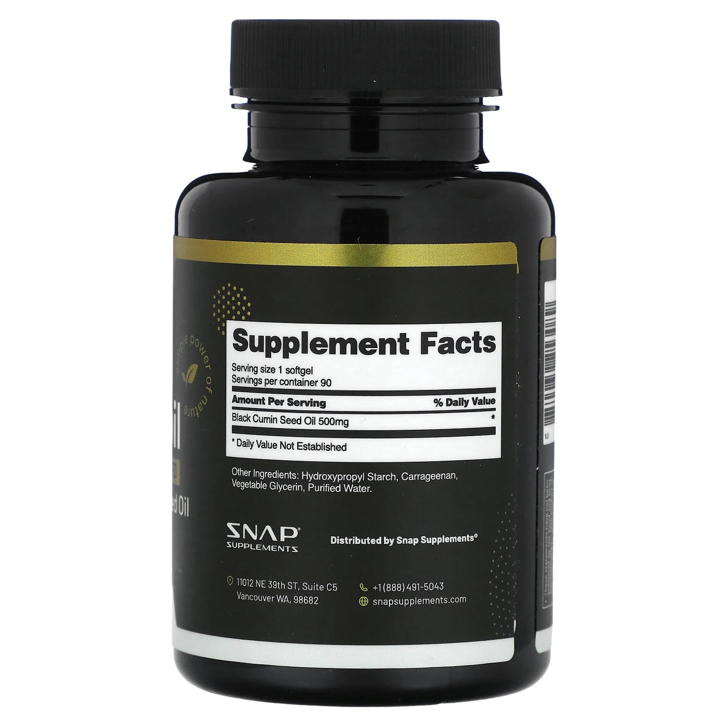 Snap Supplements, Black Seed Oil, 500 mg, 90 Softgel Capsules - Image 2