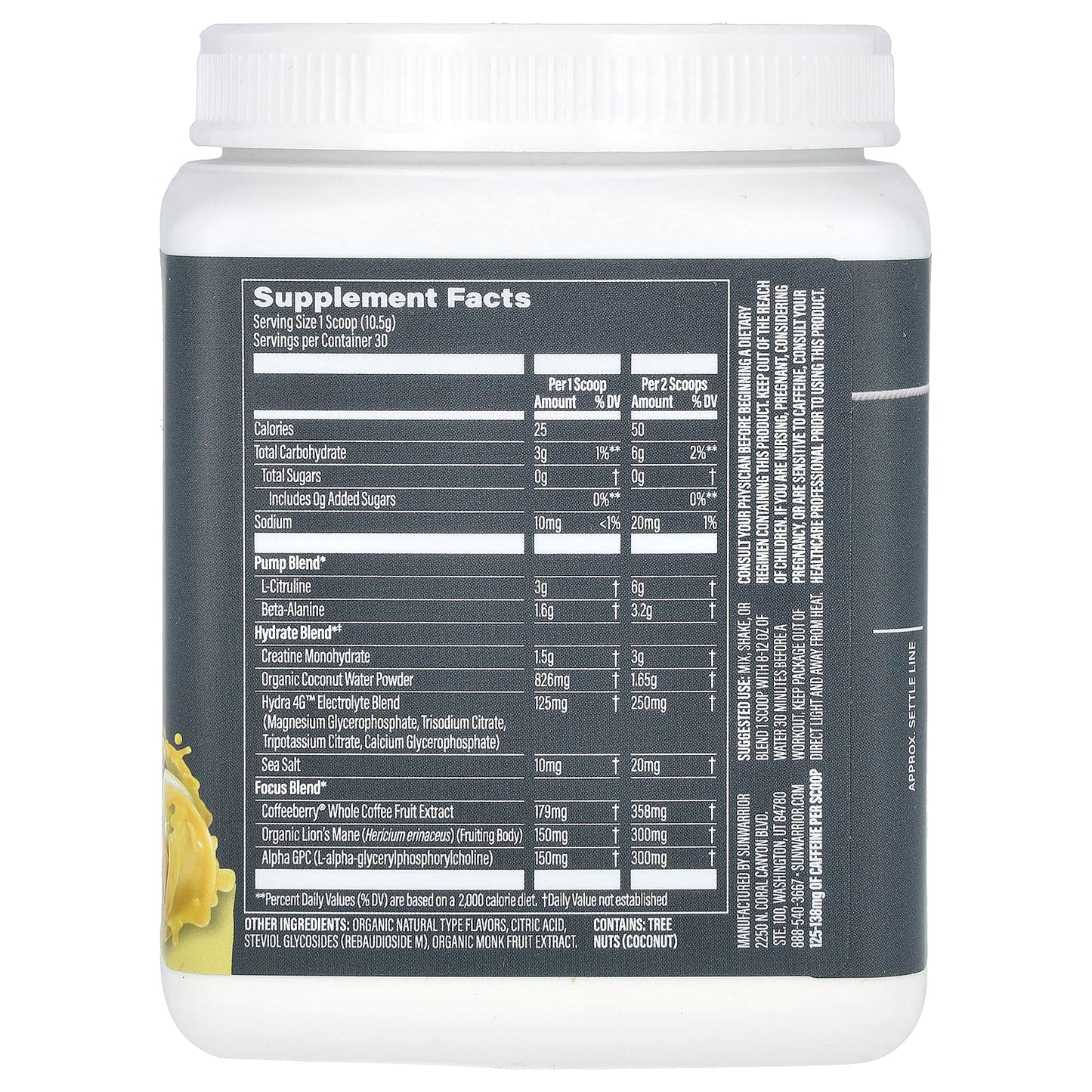 Sunwarrior, Sport, Active Pre-Workout, Yuzu Mango, 11.1 oz (315 g) - Image 2