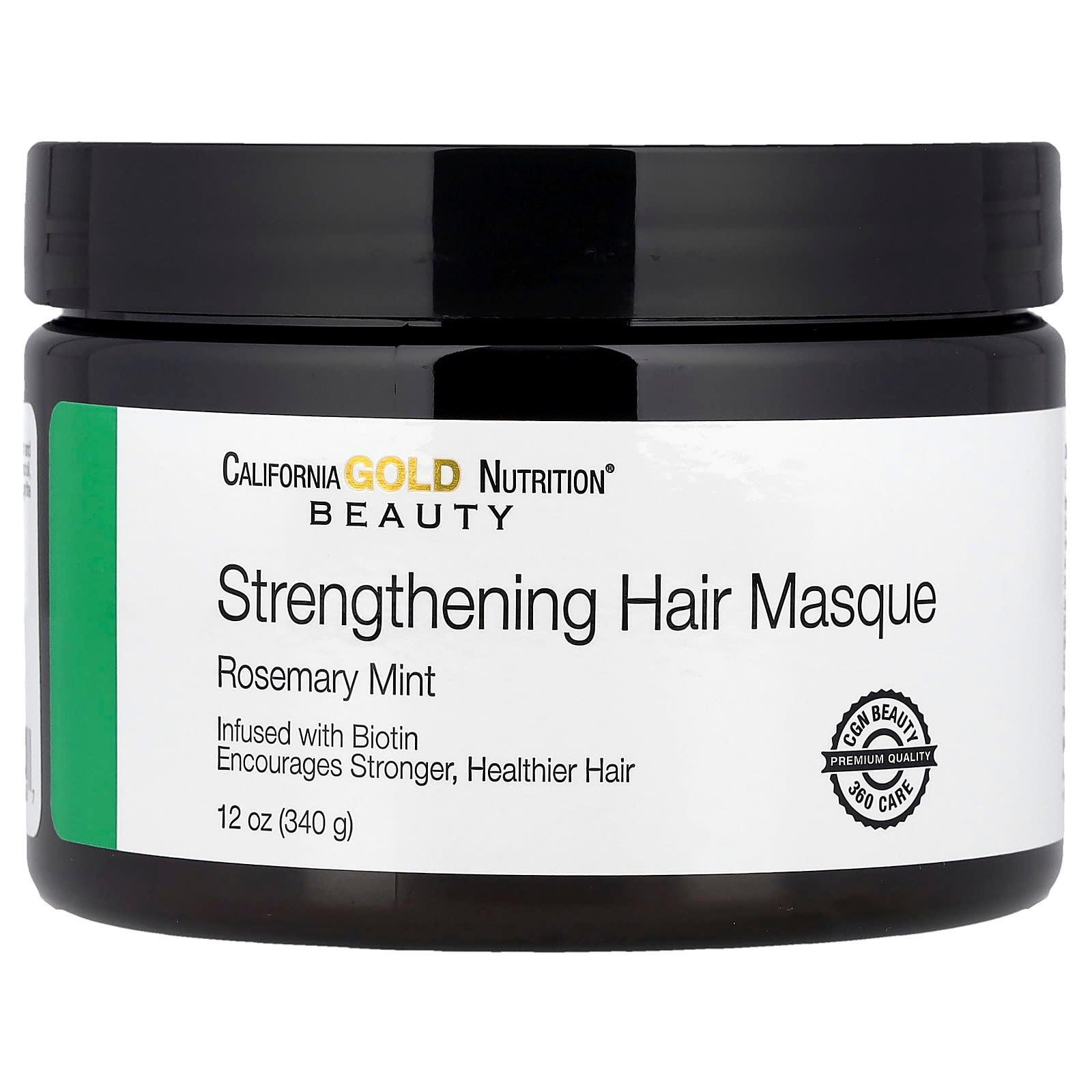 California Gold Nutrition Strengthening Hair Masque with Biotin, Rosemary Mint, 12 oz - Image 1