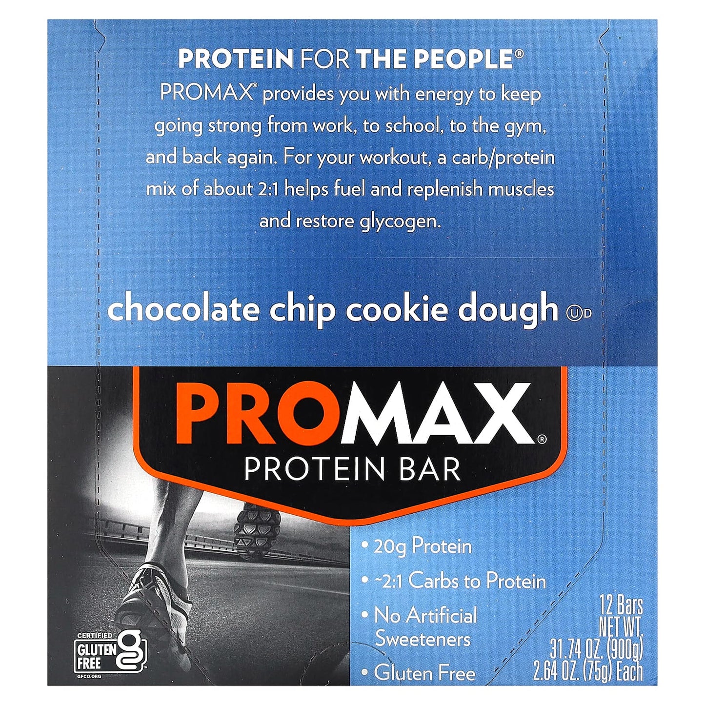 NuGo Nutrition, ProMax Protein Bar, Chocolate Chip Cookie Dough, 12 Bars, 2.64 oz (75 g) Each - Image 1