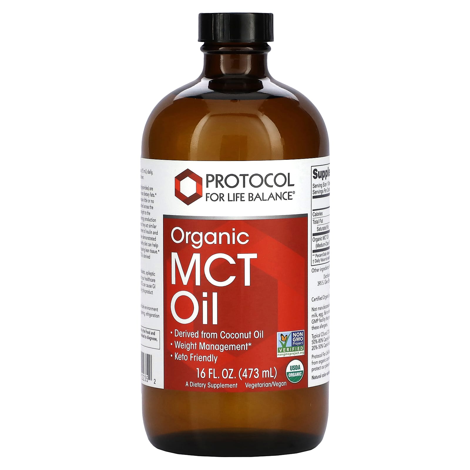 Protocol for Life Balance, Organic MCT Oil, 14 g, 16 fl oz (473 ml) - Image 1