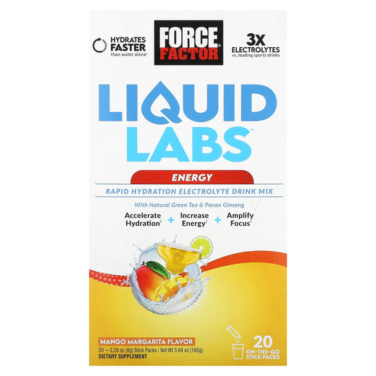 Force Factor Liquid Labs Energy Rapid Hydration Electrolyte Drink Mix - Image 1
