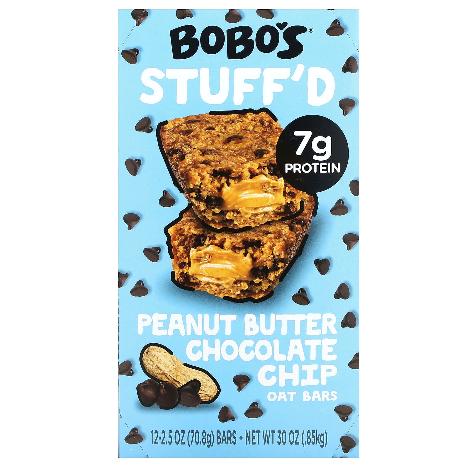 Peanut Butter Chocolate Chip Oat Bars | Gluten-Free, Vegan, 12-Pack - Image 1