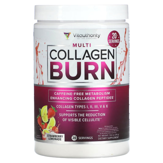 Vitauthority, Multi Collagen Burn, Strawberry Lemonade, 7.62 oz (216 g) - Image 1