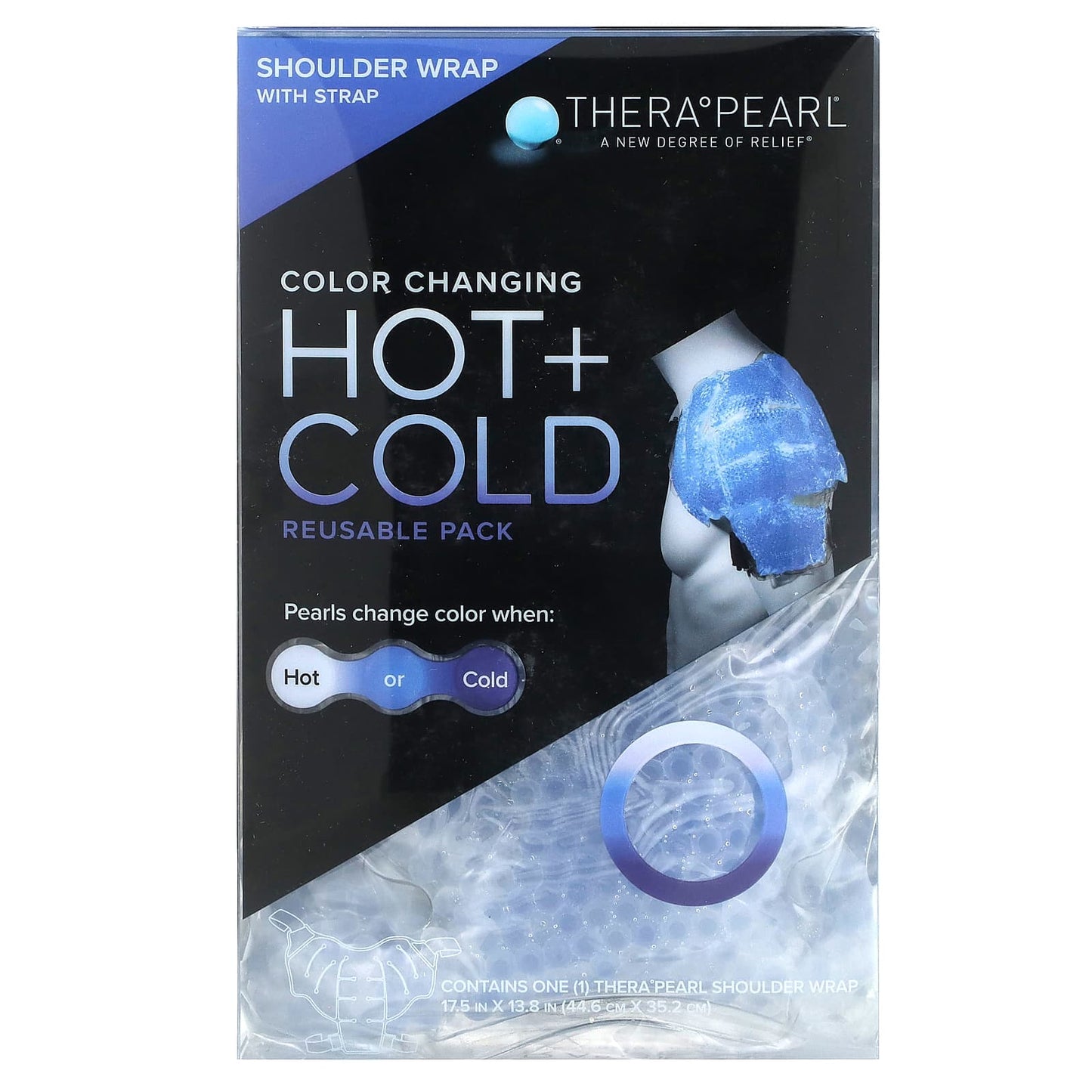 TheraPearl, Color Changing Hot + Cold Reusable Pack, Shoulder Wrap with Strap, 1 Wrap - Image 1