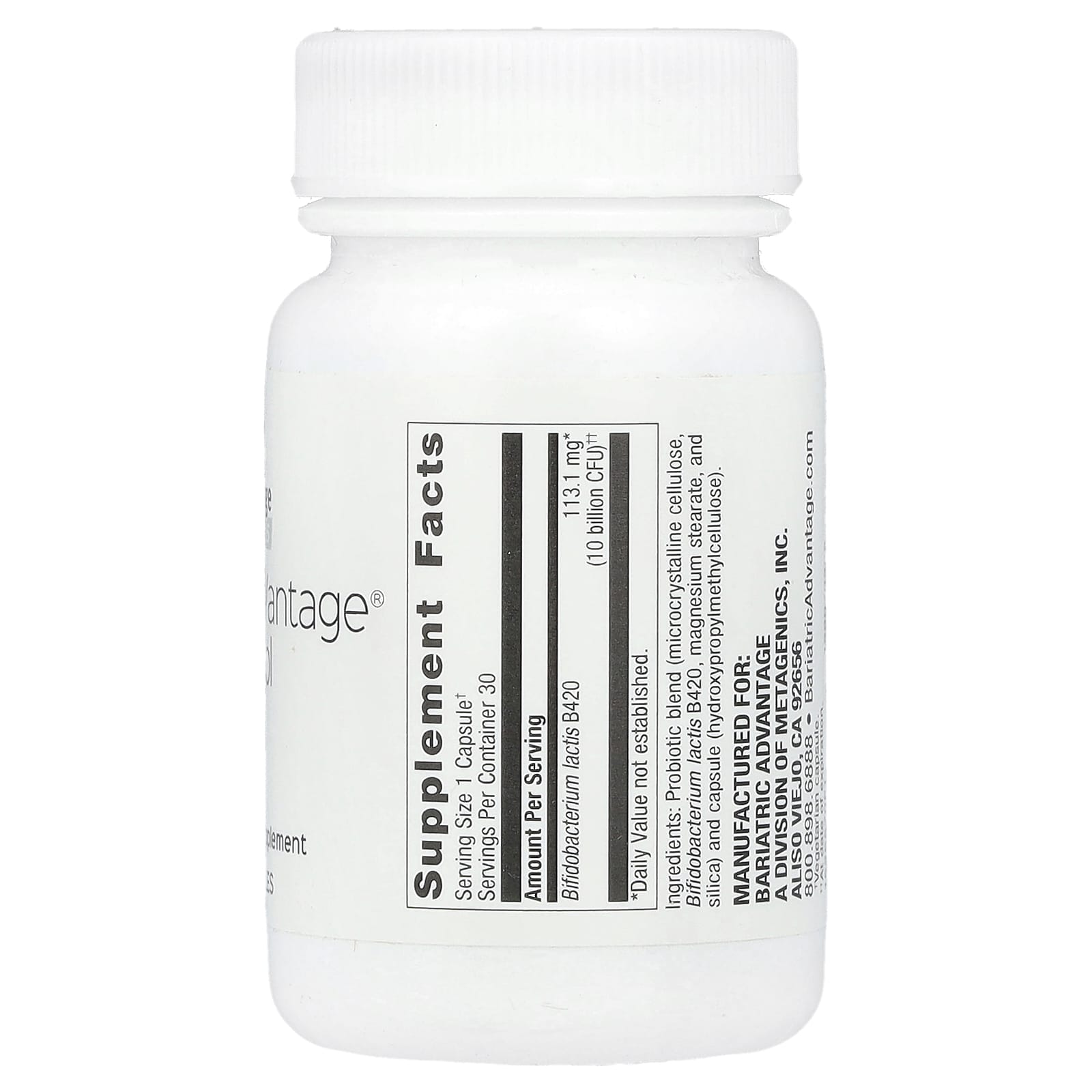 Bariatric Weight Control Probiotic 10 Billion CFU - 30 Capsules - Image 2